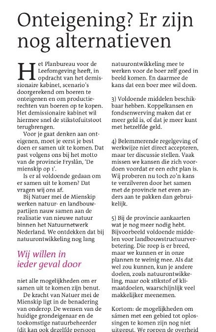 Opinie in Leeuwarder Courant